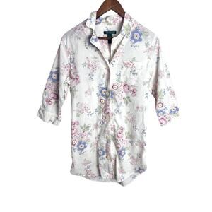 Lauren Ralph Lauren Floral Printed Lounge Night Top Regency Bridgerton M